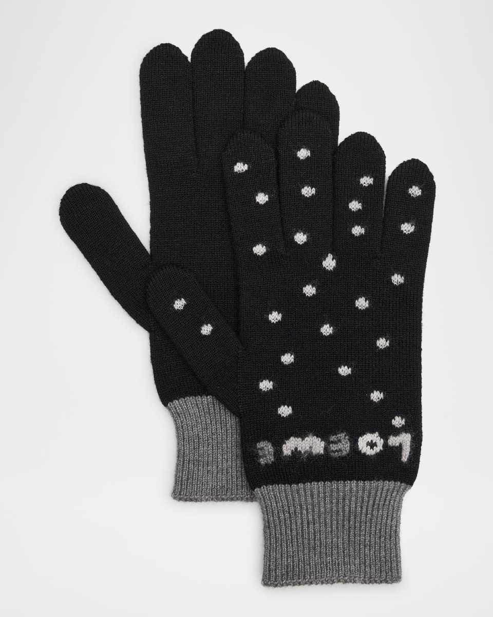 Wool-Blend Logo Woven Gloves